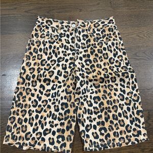 Mango Leopard Print Women's Bermudas